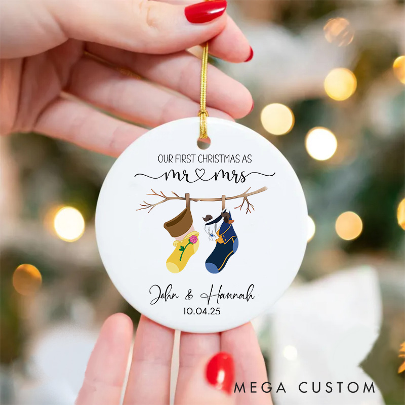 Personalized Cartoon First Christmas Married Christmas Ornament Ceramic Ornament Movie Christmas Gift Film Xmas Gift Christmas Decor