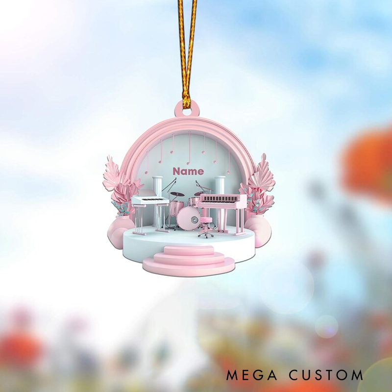 Personalized Music Room Christmas Ornament Music Studio Hanging Ornament Gift Music Studio Decor