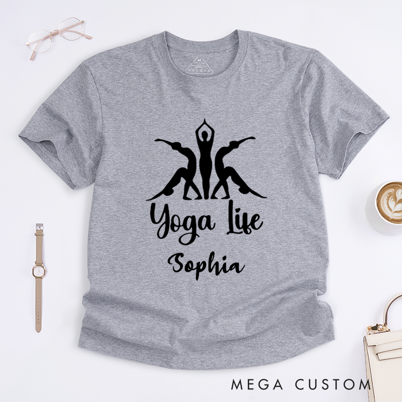 Personalized Yoga Life T-Shirt Yoga Lifestyle T-Shirt Yoga Poses T-Shirt Yoga Lover Gift Yoga Women T-Shirt Yoga Group T-Shirt