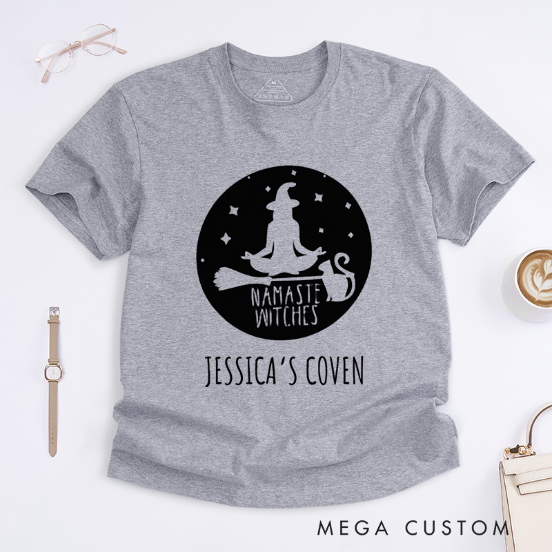 Personalized Magic Witch Yoga T-Shirt Namaste Witches Yoga T-Shirt Yoga Sports T-Shirt Lover Gift Idea for Her