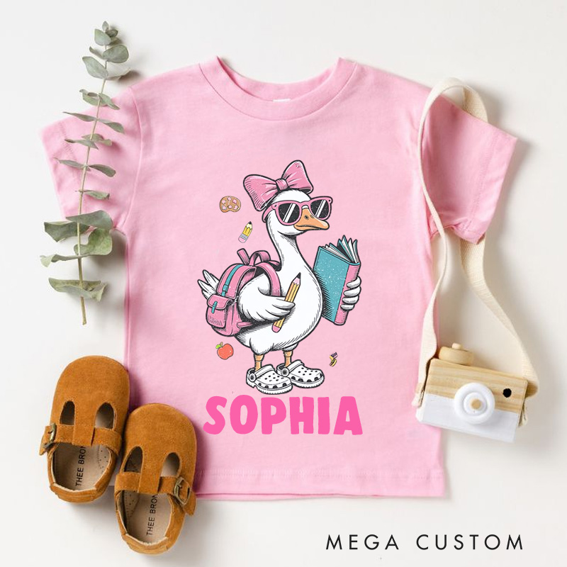 Personalized Back to School Silly Goose Kids T-Shirt 