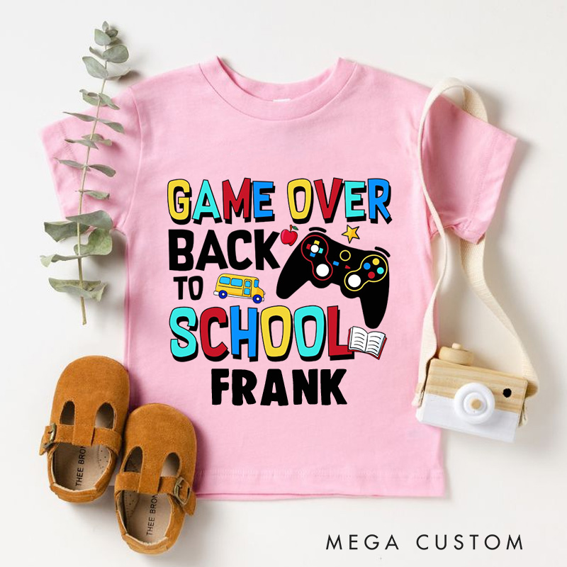 Personalized Game Over Back to School Kids T-Shirt 