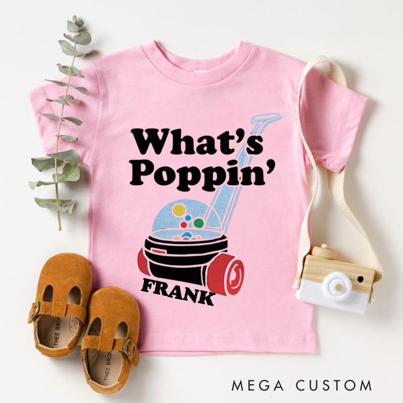 Personalized Popcorn What's Poppin Kids T-Shirt