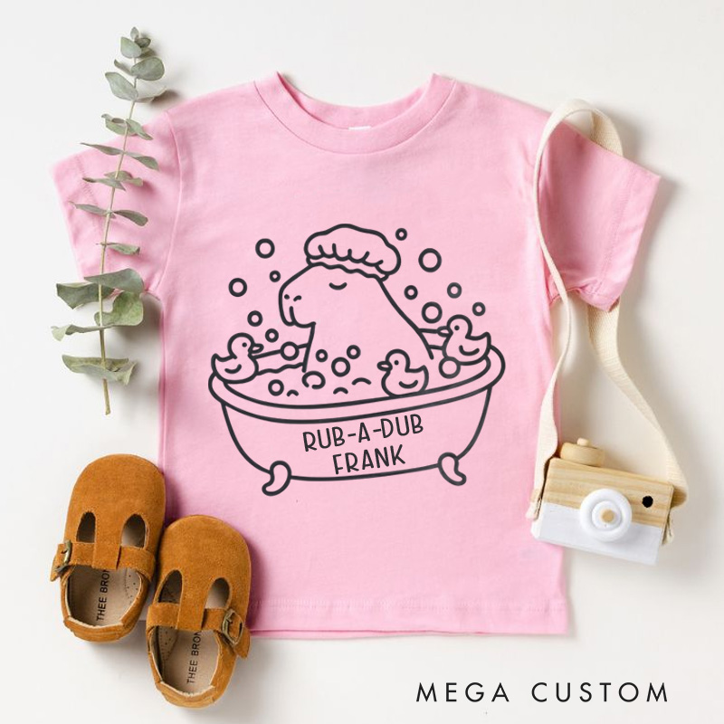 Personalized Rub-a-Dub Bathtub Humor Kids T-Shirt