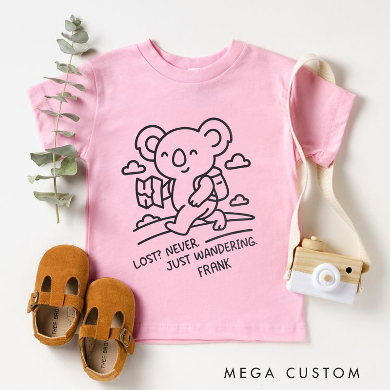 Personalized Lost Never Just Wandering Monkey Kids T-Shirt