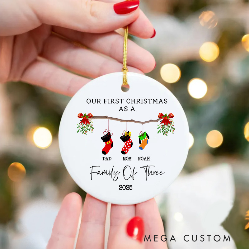 Personalized Cartoon Family Of Three Christmas New Family Christmas Ornament Ceramic Ornament Movie Christmas Gift Film Xmas Gift Christmas Decor