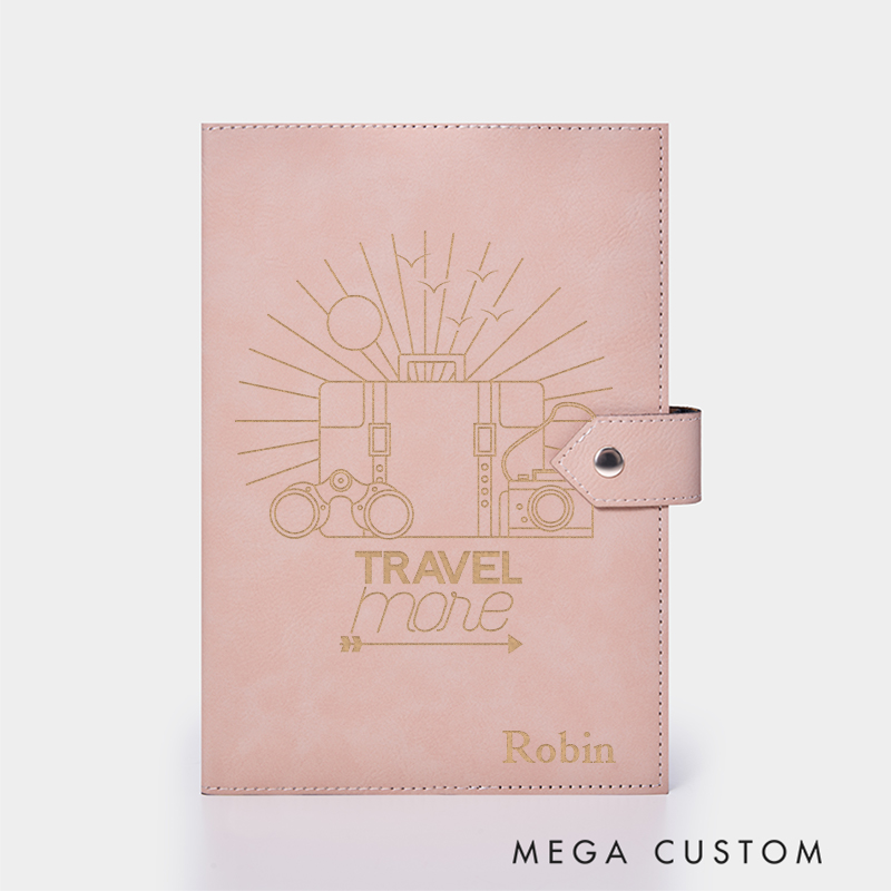 Personalized Travel More Leather Notebook for Traveling Lovers Leather Journal Travel Gift