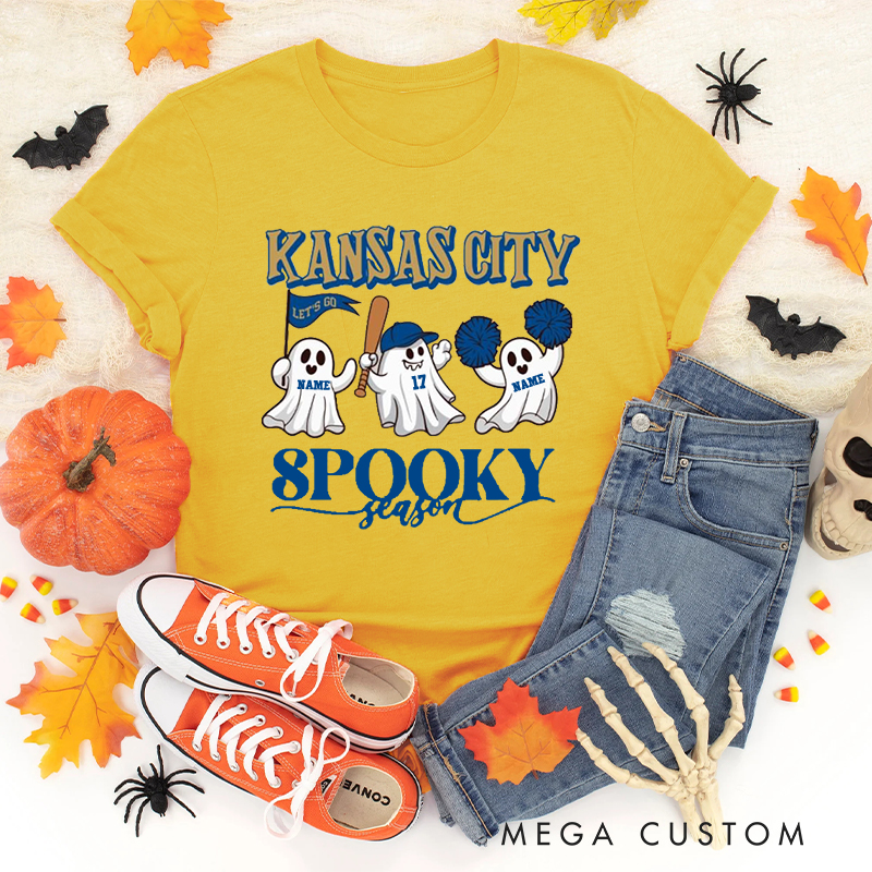 Personalized Kansas City Spooky Season T-Shirt with Custom Text  