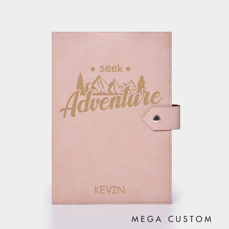 Personalized Seek Adventure Leather Notebook for Traveling Lovers Leather Journal Travel Gift
