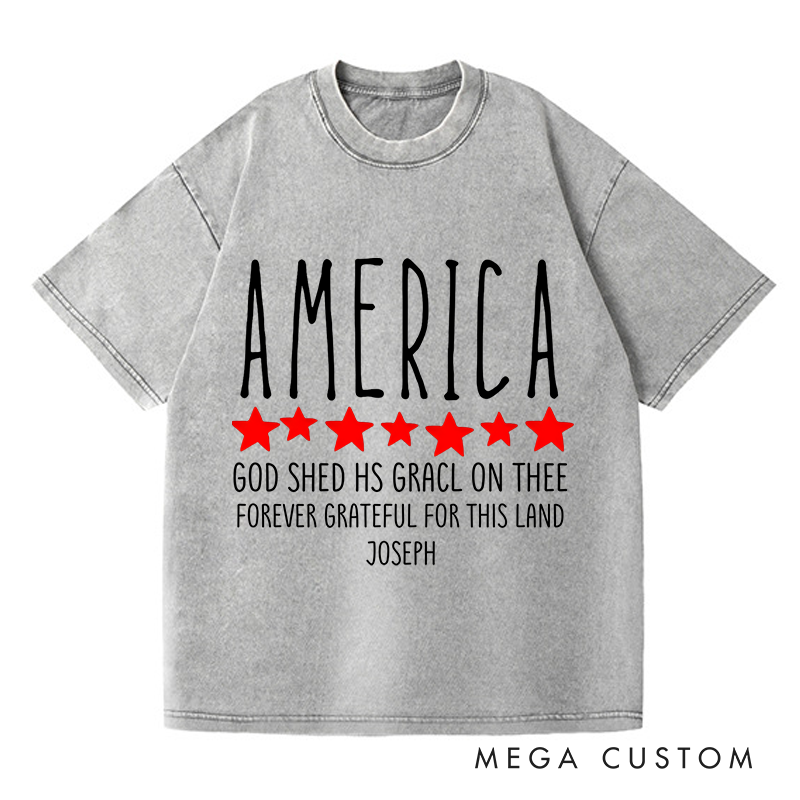 Personalized Washed T-Shirts God Shed His Grace on Thee T-Shirt