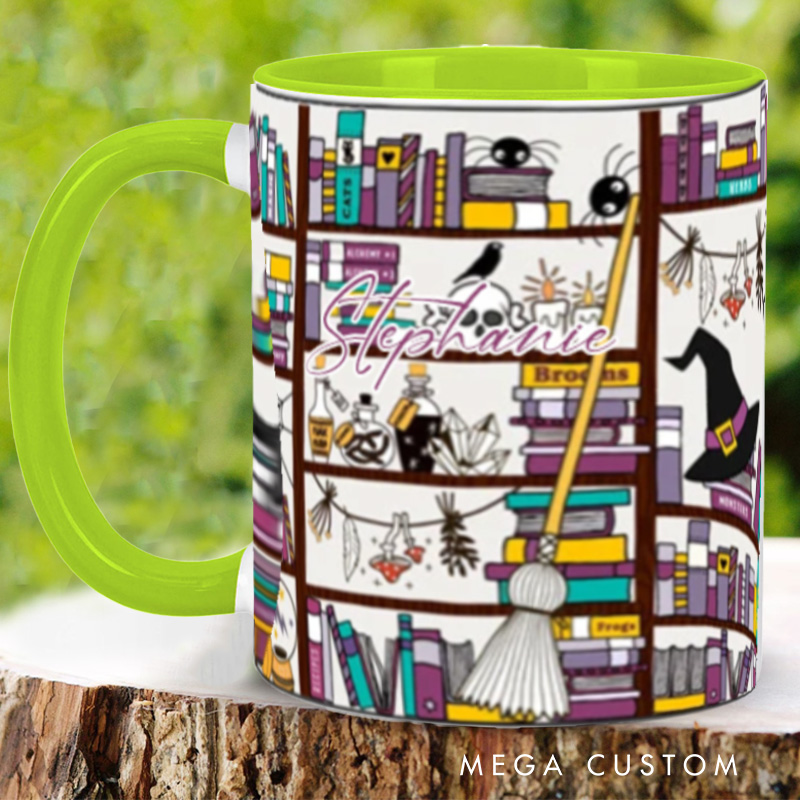 Personalized Witchy Gothic Bibliophile Mugs Custom Halloween Book Mug with Name Spooky Bookish Mug Book Lover Gift Reader Halloween Gift