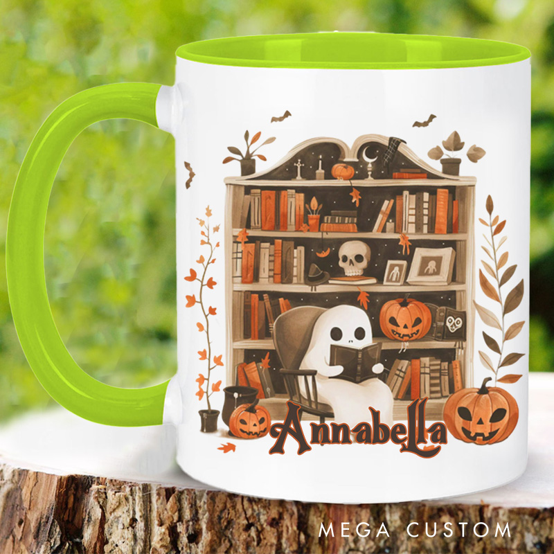 Personalized Reading Ghost Mugs Custom Ghostly Bookish Mug with Name Book Lover Gift Reading Lover Gift Halloween Gift