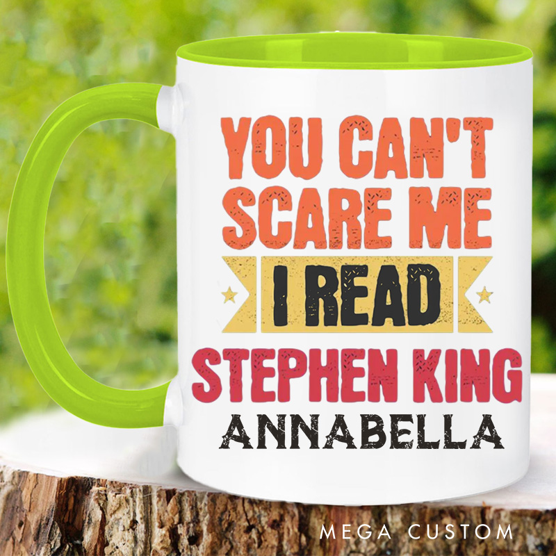 Personalized You Can't Scare Me I Read Books Mugs Custom Coffee Mug with Name Librarian Mug Book Lover Gift for Bookish Gift Library Gift