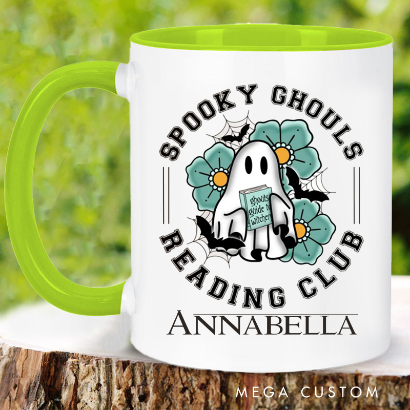 Personalized Spooky Ghoul Reading Club Mugs Spooky Book Reader Coffee Mug with Name Ghost Mug Book Lover Gift for Librarian Gift
