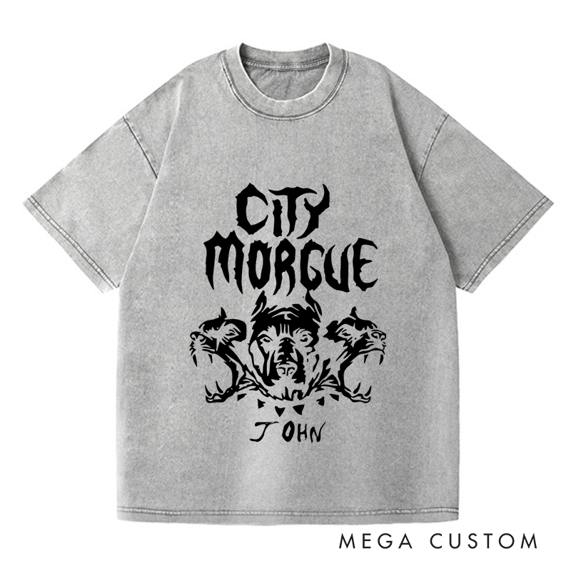 Personalized Washed T-Shirts Fierce and Edgy Artistic Skull and Beast T-Shirt