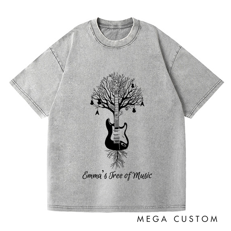 Personalized Washed T-Shirts Drum Kit T-Shirt Musical Drummer Tree Percussion in All Sizes T-Shirt