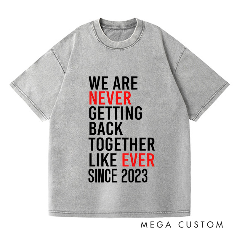 Personalized Washed T-Shirts We Are Never Ever Getting Back Together like Ever Since 2023 T-Shirt