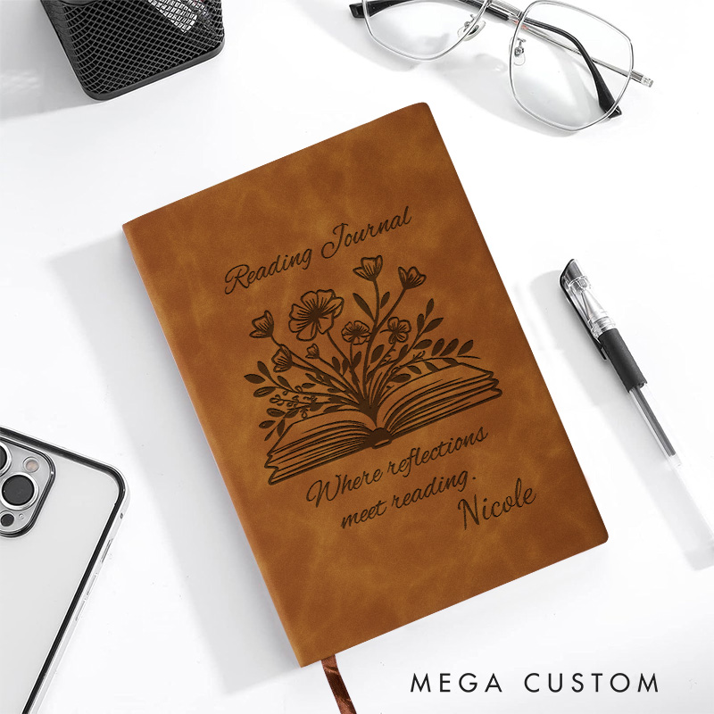 Personalized Reading Journal Leather Where Reflections Meet Reading Notebooks Bookish Journals for Librarian Gift Book Lover Gift