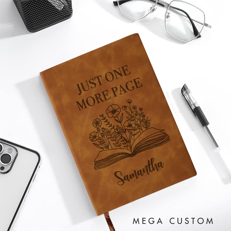 Personalized Just One More Chapter Journal Engraved Book Club Journal for Readers Bookish Notebooks for Book Lover Gift Librarian Gift