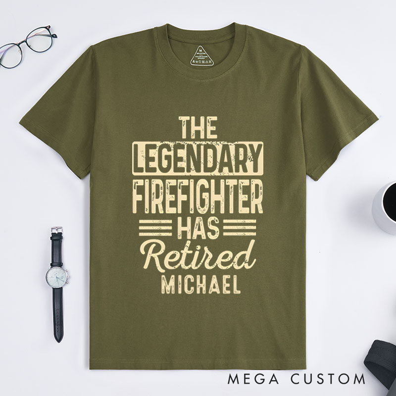 Personalized Firefighter T-Shirts Legendary Firefighter Retirement Fashion Design T-Shirts