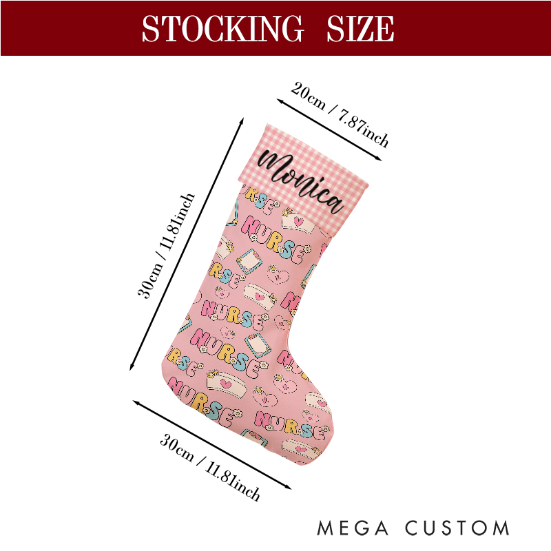 Personalized Nurse Themed Christmas Stocking
