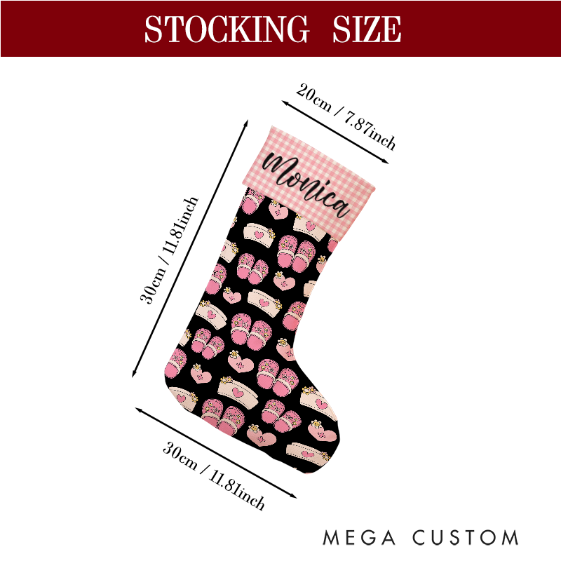Personalized Nurse Themed Christmas Stocking