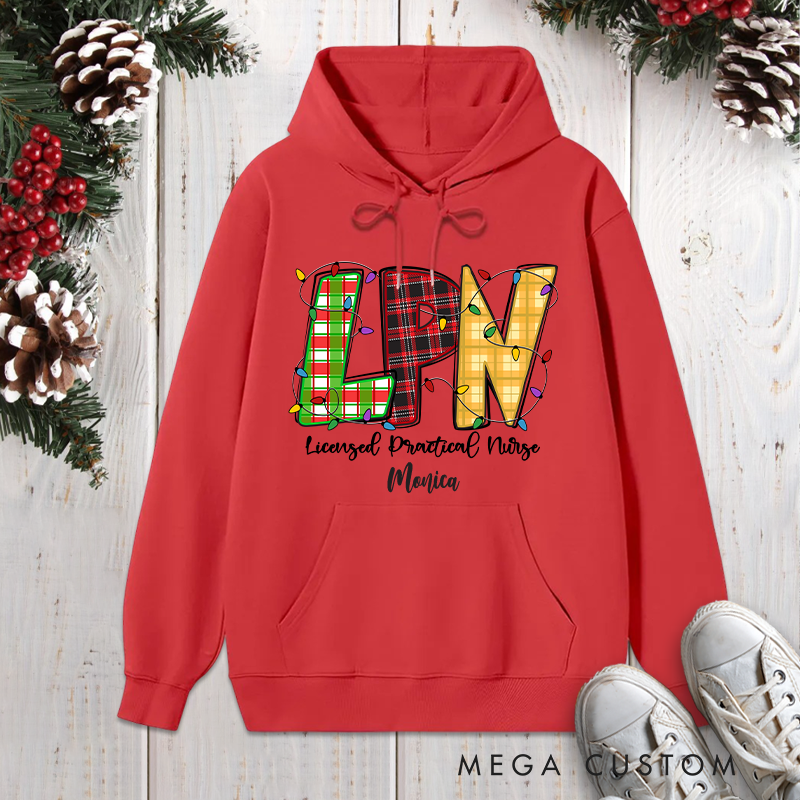 Personalized Hoodies for Nurse Customized LPN Licensed Practical Nurse Design Hoodies Xmax Gift
