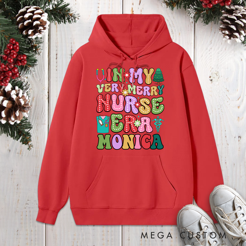 Personalized Hoodies for Nurse Customized Very Merry Nurse Design Hoodies Xmax Gift