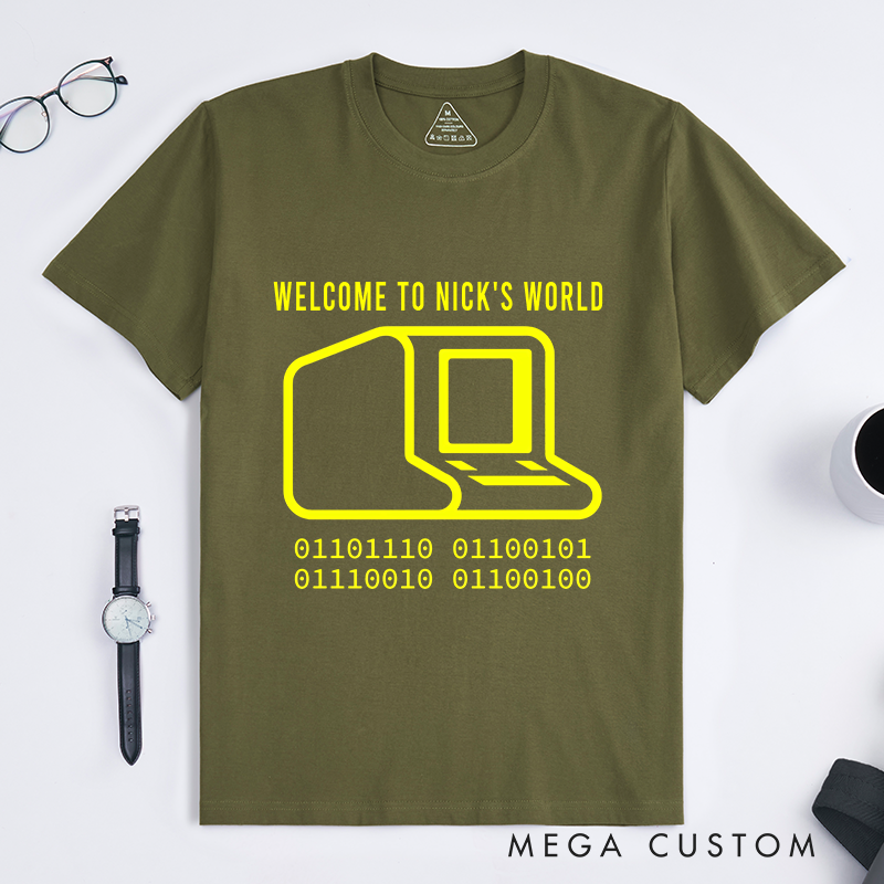 Personalized Binary Nostalgia T-Shirt Programming Computer Shirts Software Developer Shirt Gift for Geek Nerd Technology Lover