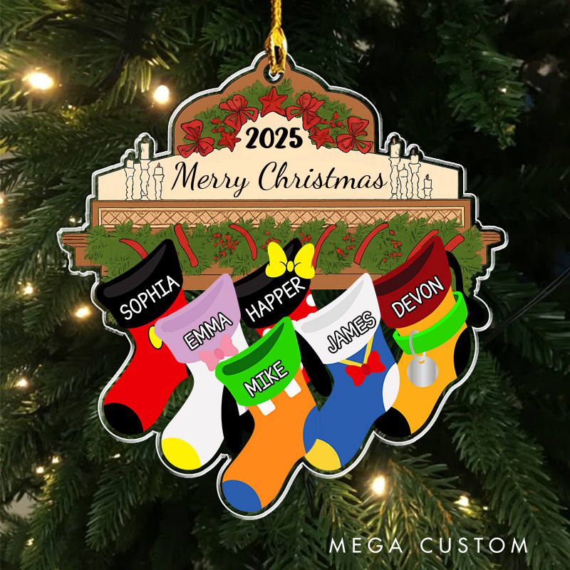 Personalized Family Stocking Christmas Tree Ornament 2025 Acrylic Ornament Movie Christmas Gift Film Xmas Gift Christmas Decor