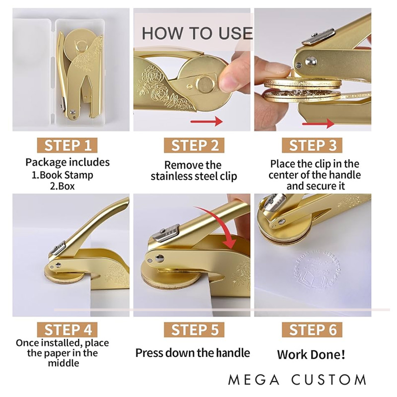 Personalized from the Library of Book Embosser Stamp Custom Initial Library Embosser with Name Bookish Stamp for Book Lovers Librarian Gift