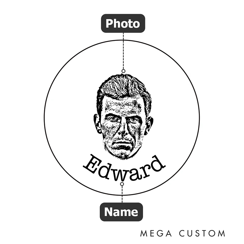 Personalized Golf Ball Stamp with Custom Face Photo and Name  