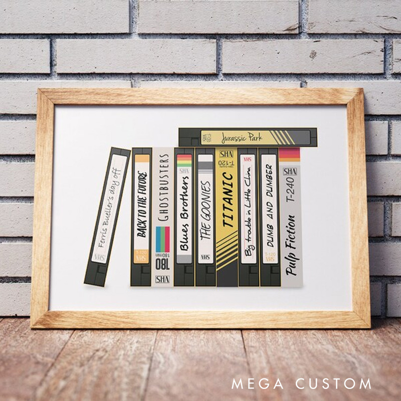 Personalized  Video Tape Poster Without Frame Custom Film Lover Art Gift for film fans Wall Decor