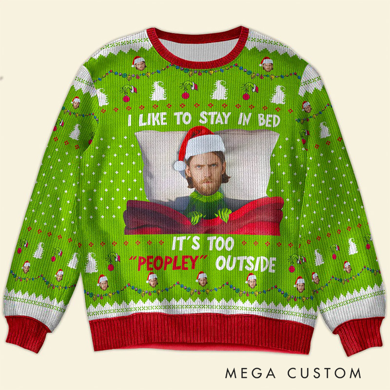 Personalized Too People Outside Photo Christmas Ugly Sweater Movie Christmas Sweater Film Fan Family Sweater