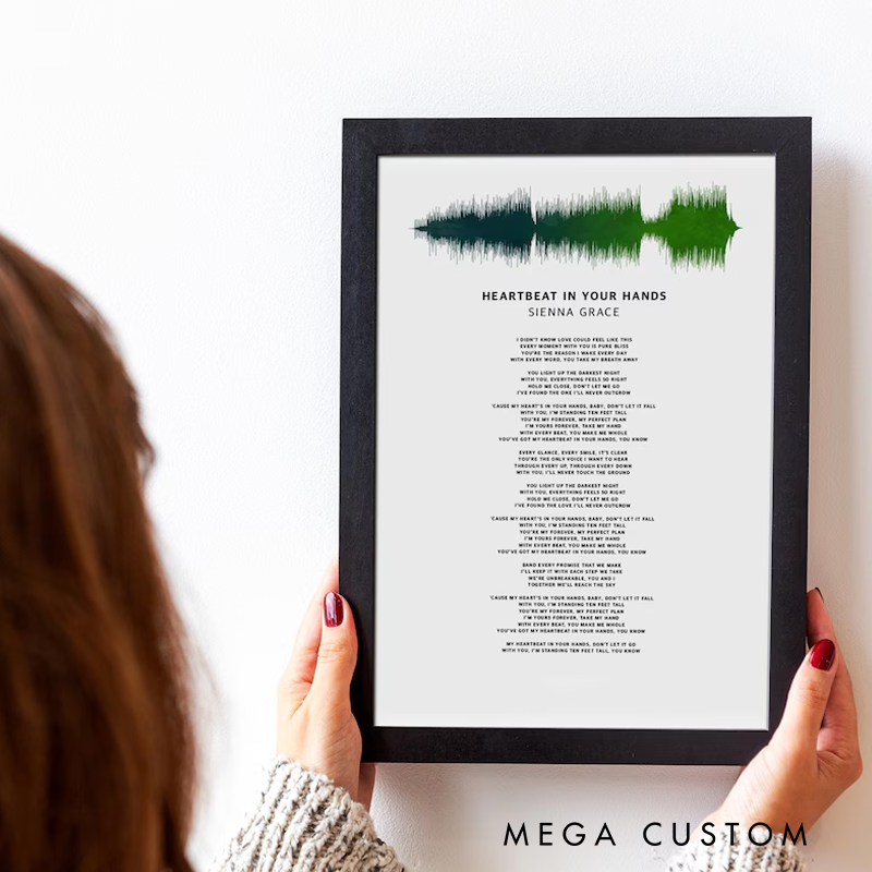 Personalized Lyrics Sound Wave Poster Without Frame Personalized Any Song First Dance Soundwave Gift
