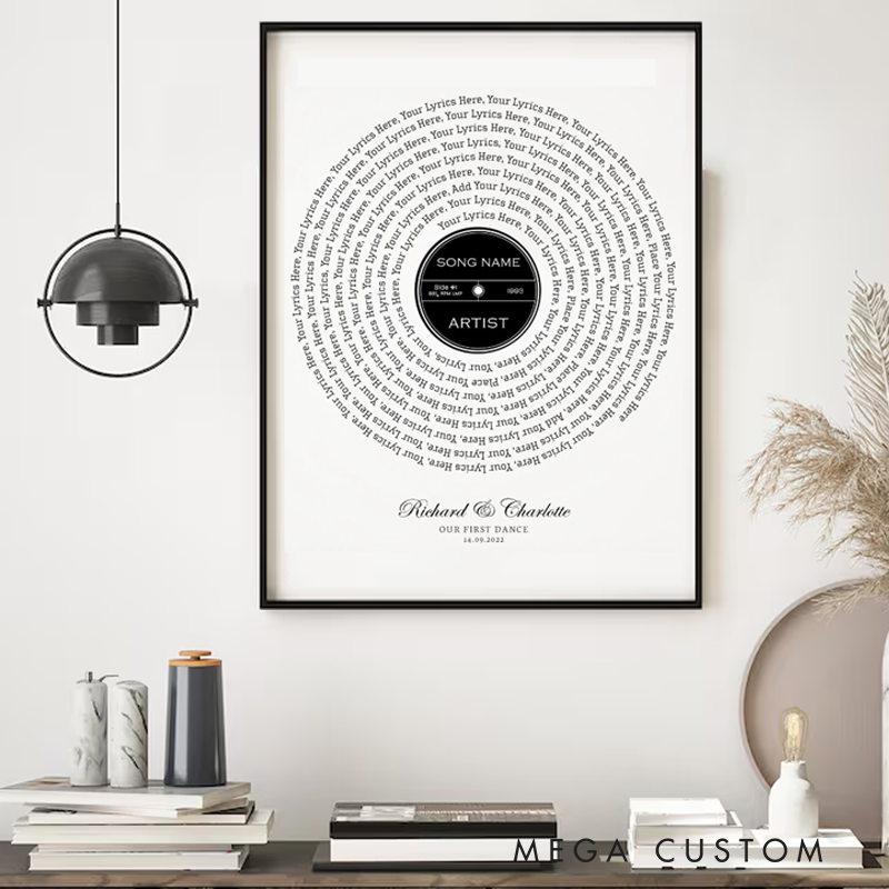 Personalized Vinyl Lyrics Poster Vinyl Record Print Without Frame Typography Print Music Art Song Lyrics Poster