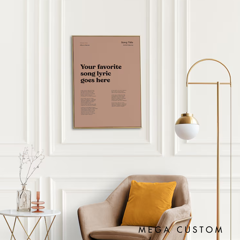 Personalized Swiss Style Lyrics Poster Printable Lyric Poster Song Lyric Wall Art Without Frame Music Poster Custom Lyric Poster
