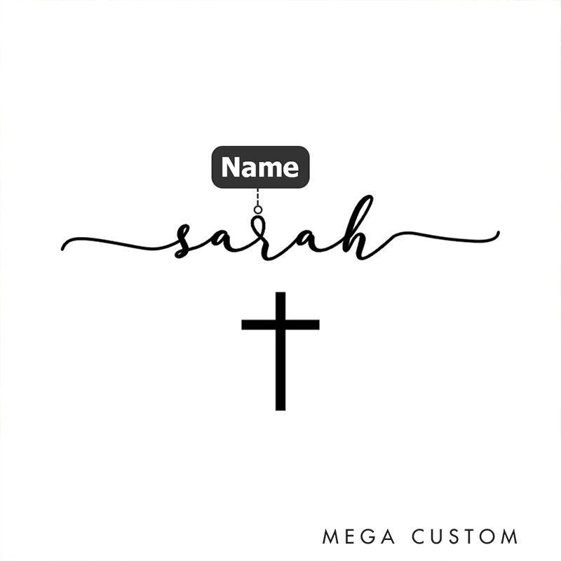 Personalized Cross Artistic Name PU Leather A5 Notebook Cover with Compartments Birthday Gift for Artist Christian