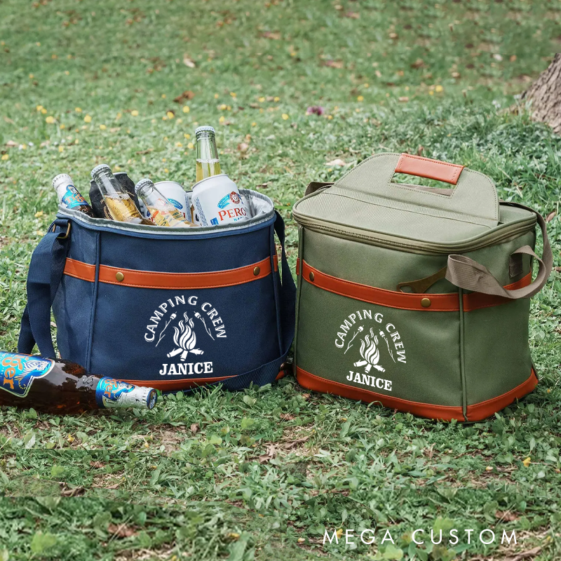 Personalized Camping Crew Cooler Bags Outdoor Camping Picnic Bag Beer Cooler Bag Gift for Outdoor Adventures Enthusiasts