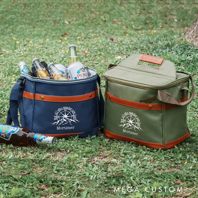 Personalized Beer Cooler Bag Custom Adventure Cooler Bags Camping Picnic Drinks Bag Gift for Hiking Outdoor Enthusiasts
