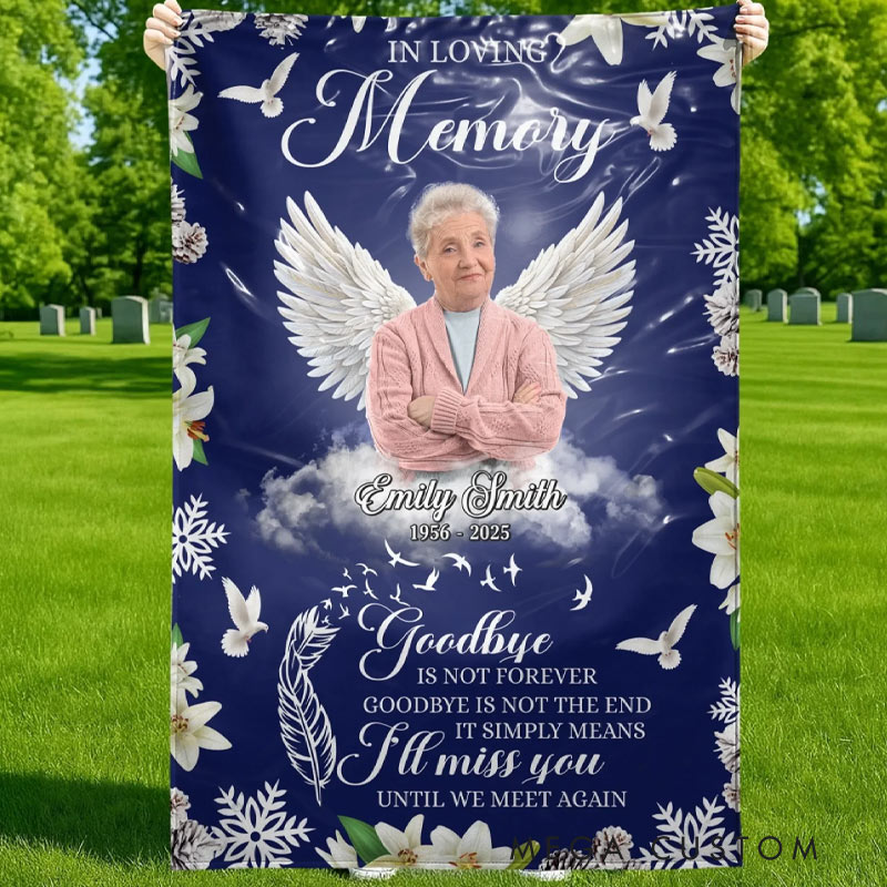 Personalized Photo Memorial Grave Blanket We Hold You In Love Sympathy Gift Memorial Blanket Custom Flannel Blanket