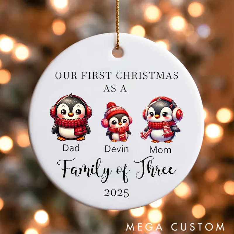Personalized Family Christmas Ornaments Celebrating Traditions with Our Adorable Penguin Family