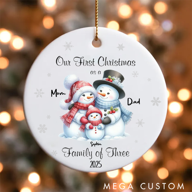 Personalized Family Christmas Ornaments Creating Cherished Memories with Our Adorable Snowman Family Design