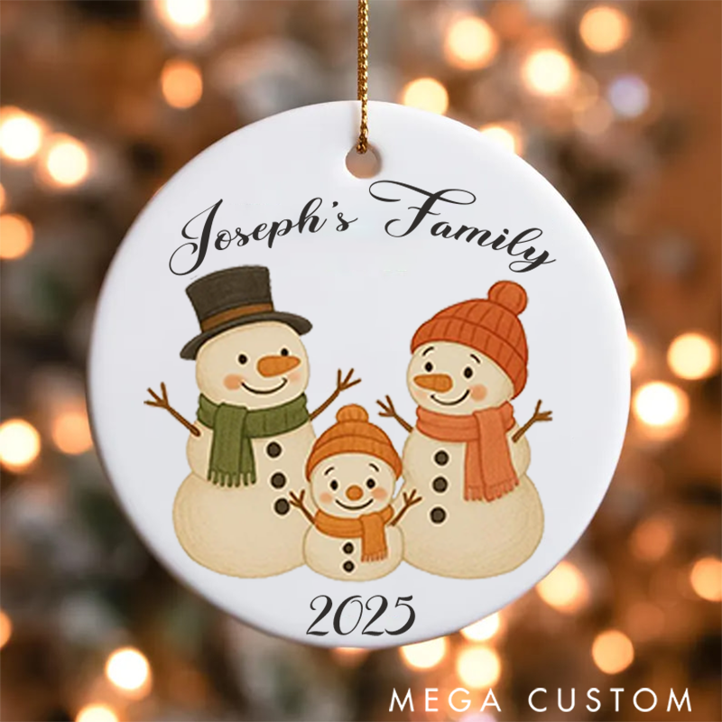 Personalized Family Christmas Ornaments Creating Joyful Memories with Our Festive Snowman Family