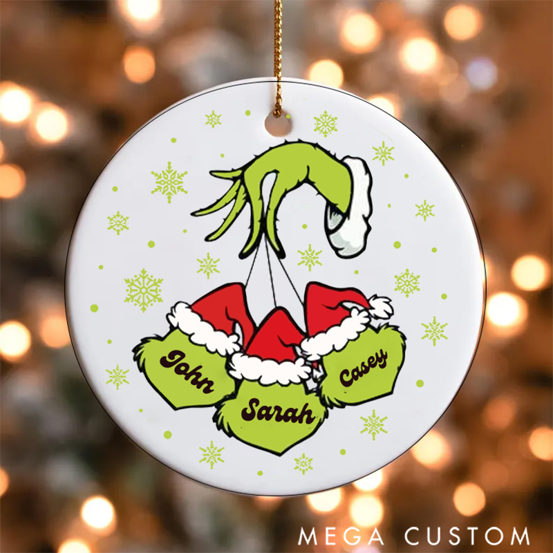 Personalized Family Christmas Ornament Merry Christmas Grinch Family Members Ornament