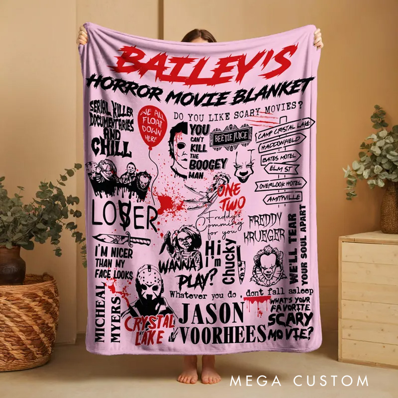 Personalized Video Tape Poster Without Frame Custom Film Lover Art Gift for film fans Wall Decor Personalized Horror Movie Blanket Halloween Flannel Blanket Movie Blanket with Name Film Fan