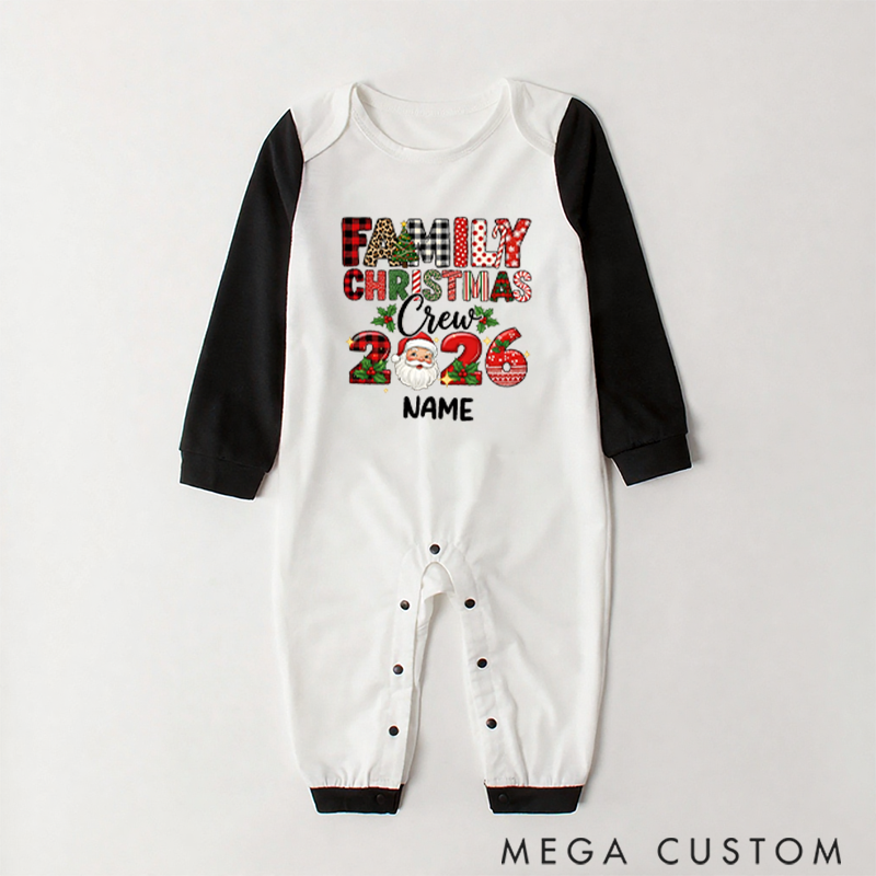 Personalized Festive Christmas Family Matching Pajamas with Santa and Year Design