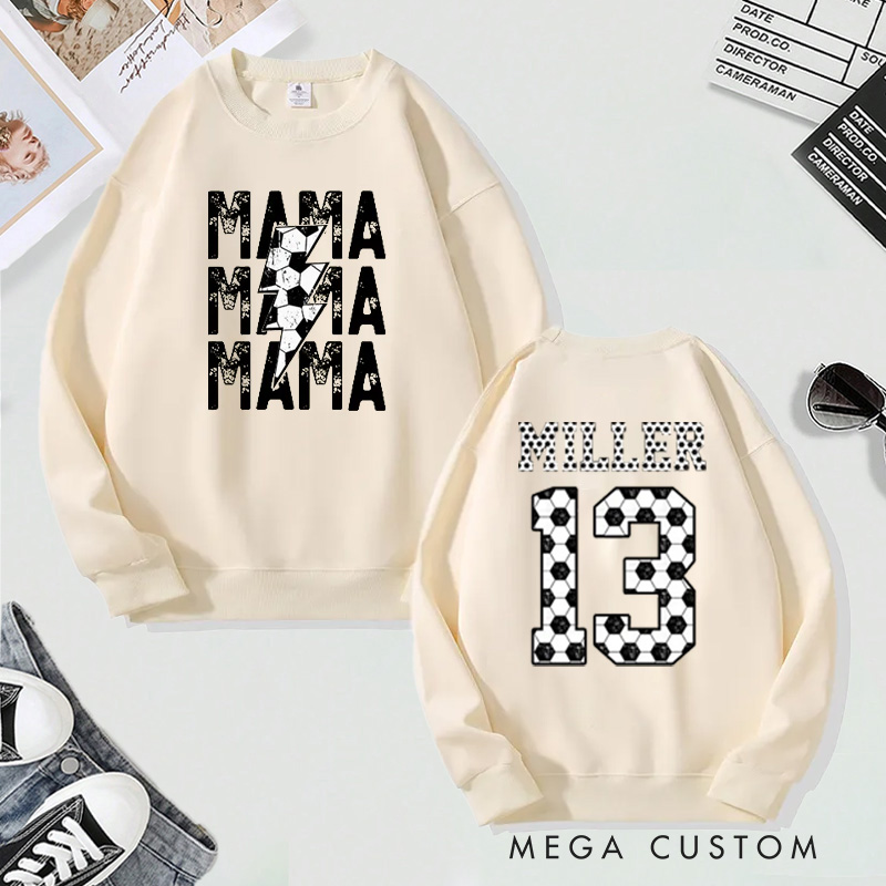 [Copy]Personalized "Mama" Football Sweatshirt with Custom Names and Numbers Design