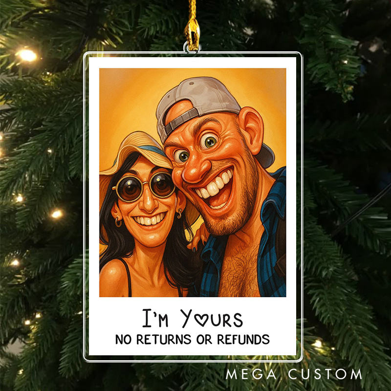 Personalized Photo Art Christmas Ornament For Funny Couples Acrylic Ornament with Photo Custom Art Lover Gift Custom Portrait