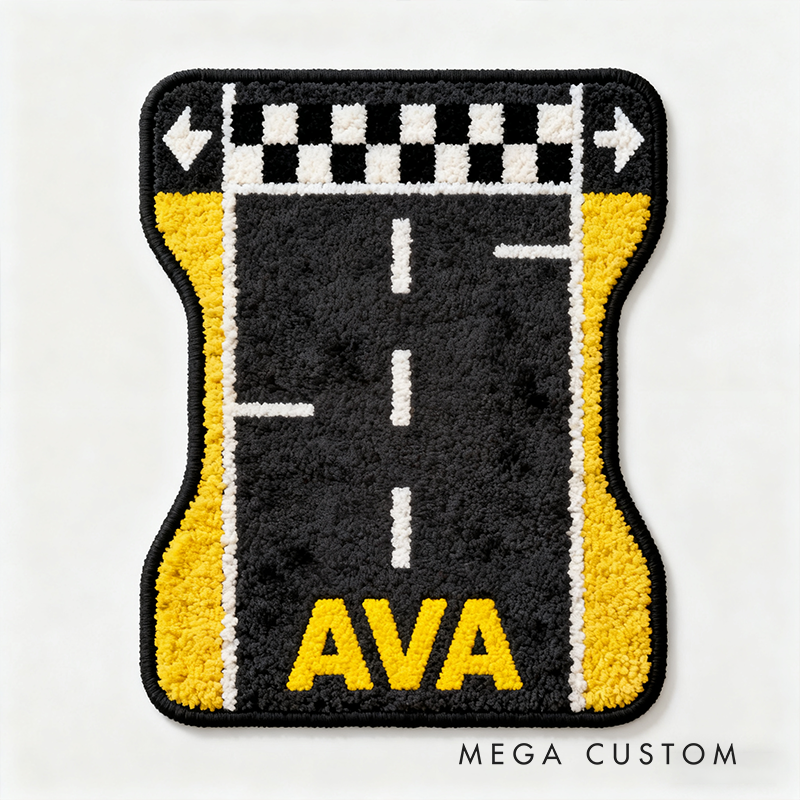 Personalized Race Track Rug with Name Custom Racer Speed Rugs Xmas Gift
